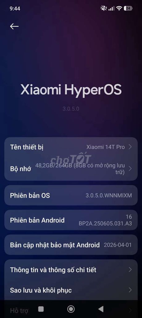 Xiaomi 14T Pro 12GB/256GB Titan. Mua bán Điện thoại tại Huyện Yên Mô Ninh Bình được đăng bởi Ethan Pei hình 1