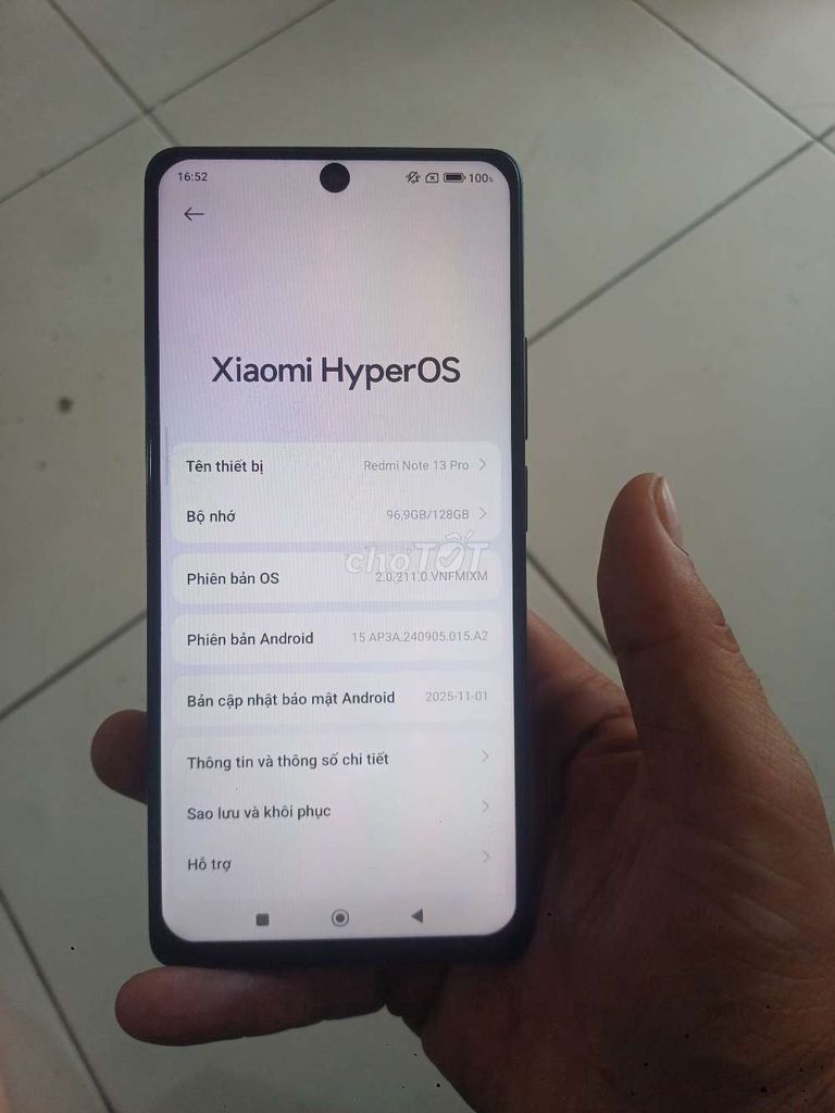 Xiaomi Redmi Note 13 Pro 128GB Xám. Mua bán Điện thoại tại Thành phố Thủ Đức Tp Hồ Chí Minh được đăng bởi Tuân lương hình 1