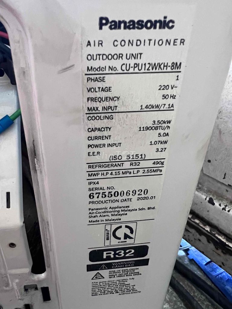 Điều hòa Panasonic CU-PU12WKH-8M 2020 Trắng. Mua bán Máy lạnh, điều hoà tại Huyện Hóc Môn Tp Hồ Chí Minh được đăng bởi Nguyễn Hùng Minh hình 1