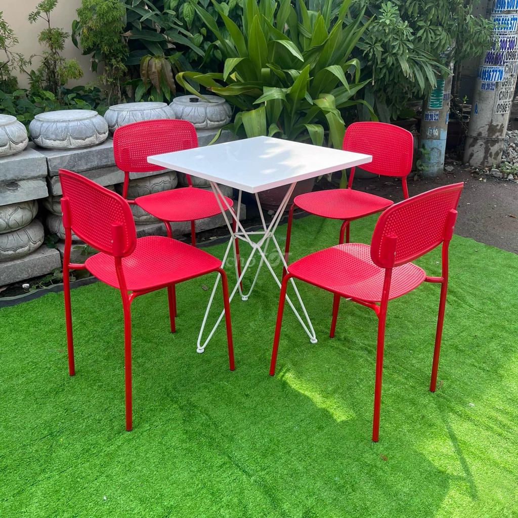 Bàn ghế cafe chân sắt mặt nhựa GIÁ RẺ MỚI 100%. Mua bán Bàn ghế tại Quận Bình Tân Tp Hồ Chí Minh được đăng bởi Chuyên Bàn Ghế Cafe hình 1