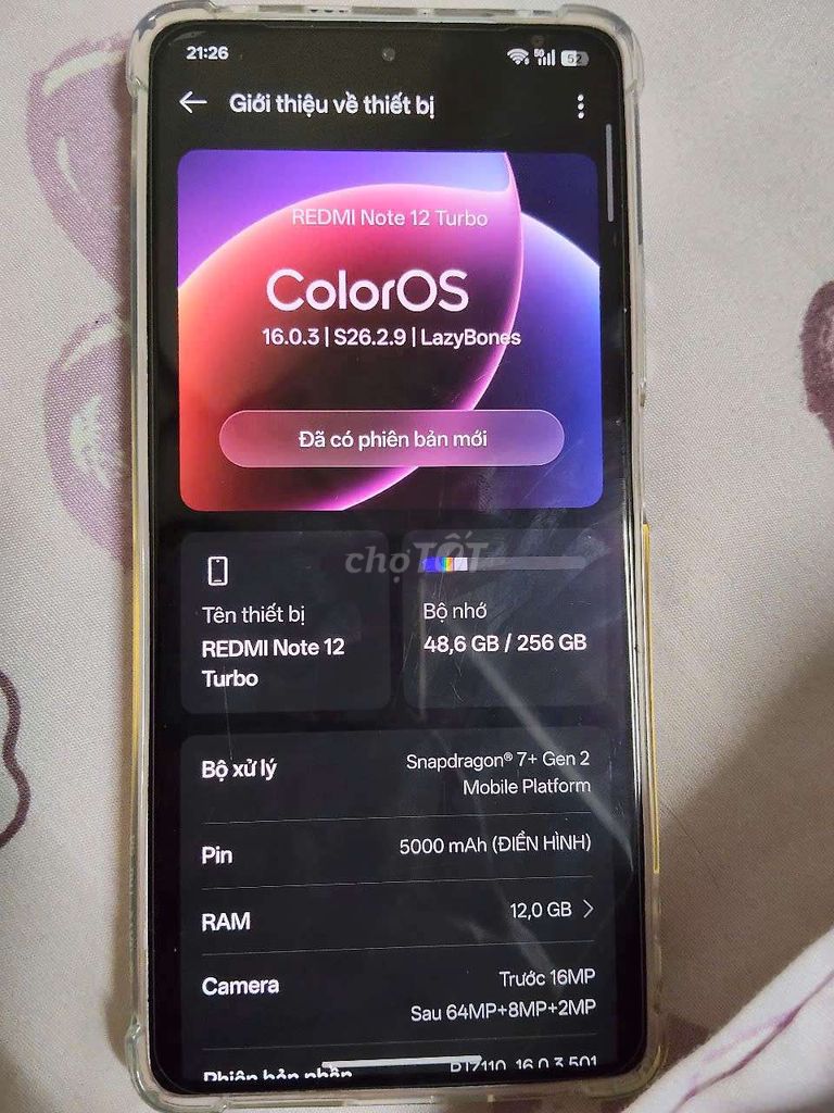 Redmi not 12 turbo cần giao lưu hoặc bán. Mua bán Điện thoại tại Quận Tây Hồ Hà Nội được đăng bởi Nguyễn Gia Huy hình 1