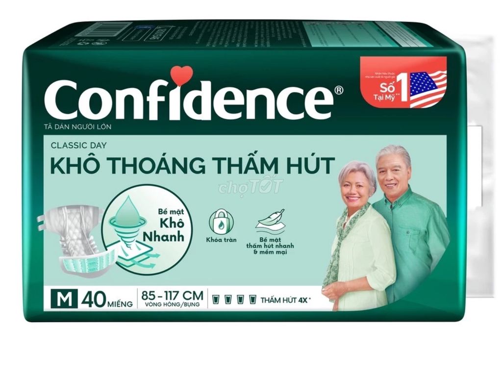 Tã dán người già CONFIDENCE M/L 40 tặng 6 MIẾNG