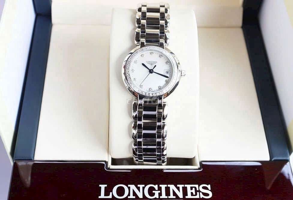 ĐH Nữ Longines khảm trai Full kim cương lấp lánh