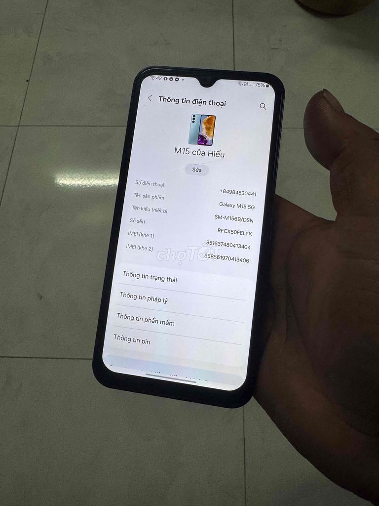 Samsung M15 6GB Xám. Mua bán Điện thoại tại Huyện Long Thành Đồng Nai được đăng bởi hieu hình 1