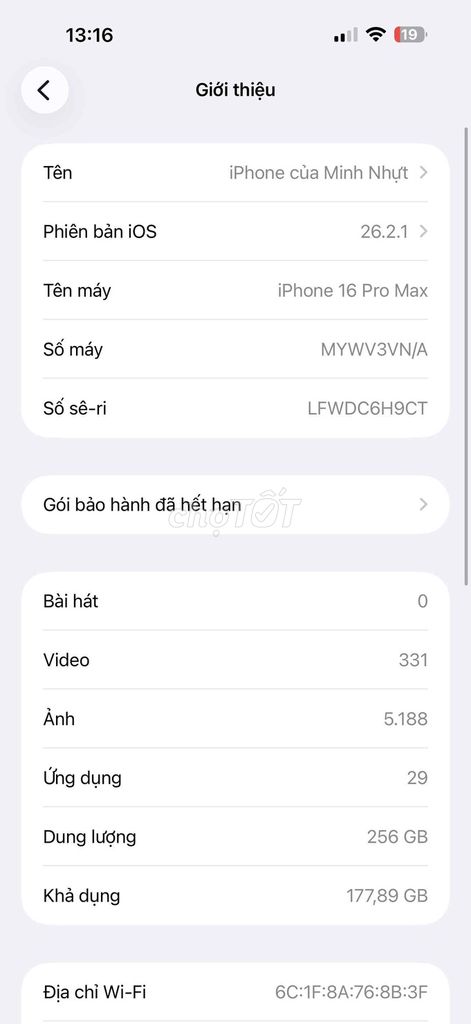 Apple iPhone 16 Pro Max 256GB Đen 99%. Mua bán Điện thoại tại Huyện Bình Chánh Tp Hồ Chí Minh được đăng bởi Minh Nhựt hình 1