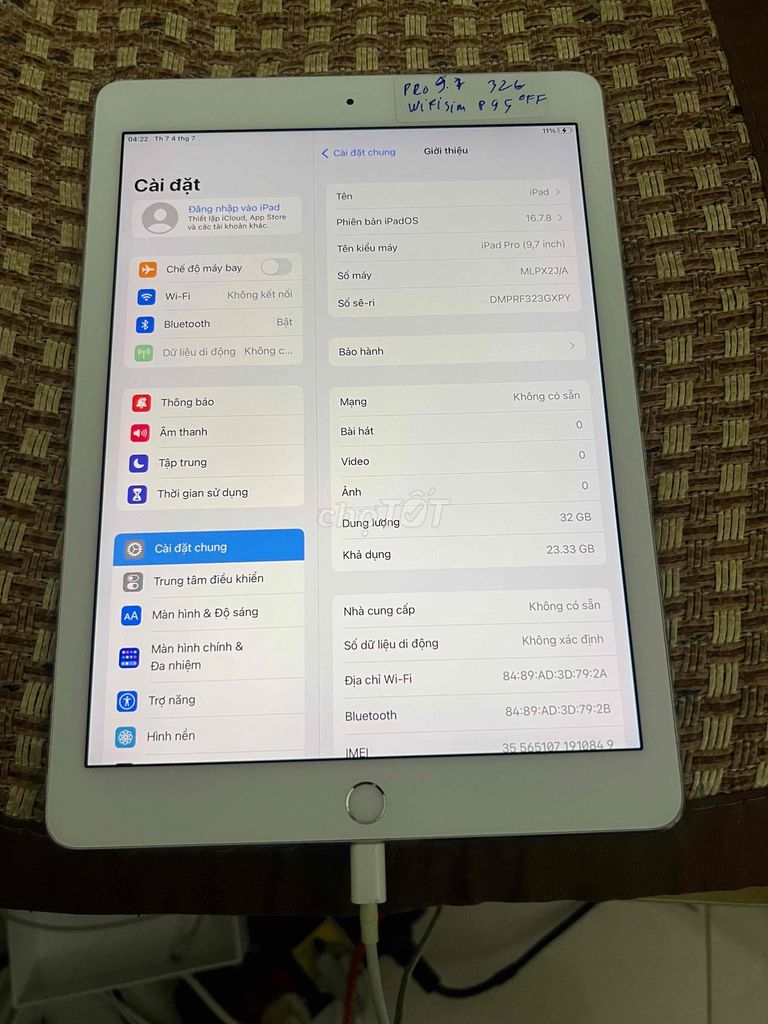 Apple iPad Pro 9.7 Wifi + SIM Bạc 32GB. Mua bán Máy tính bảng tại Quận Bắc Từ Liêm Hà Nội được đăng bởi Huân hình 1