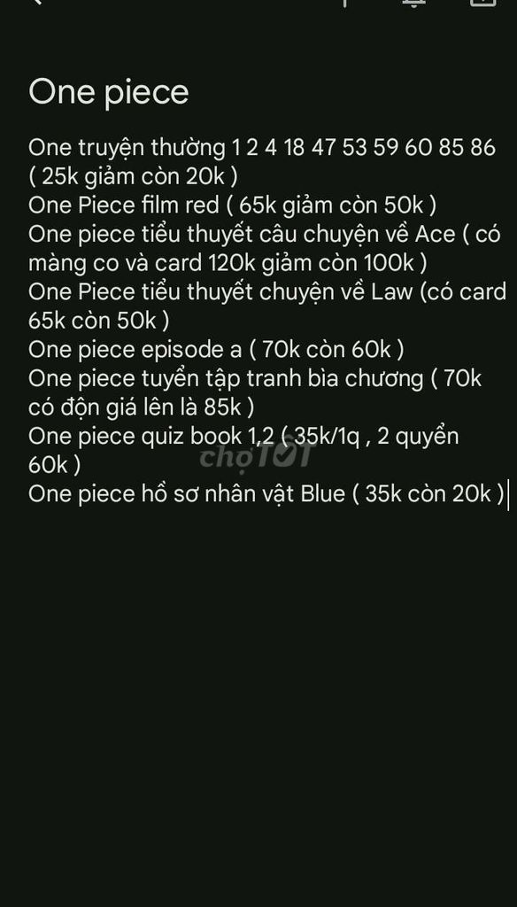 ĐỌC MÔ TẢ  truyện One piece tổng hợp