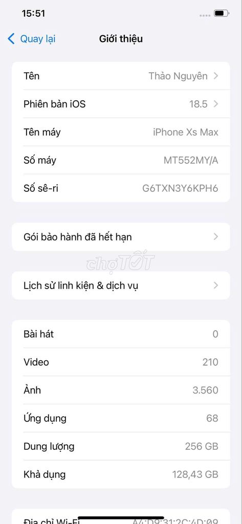 Thanh lý iPhone Xs Max 256GB mã MY/A. Mua bán Điện thoại tại Quận 3 Tp Hồ Chí Minh được đăng bởi Nhã Trần hình 4