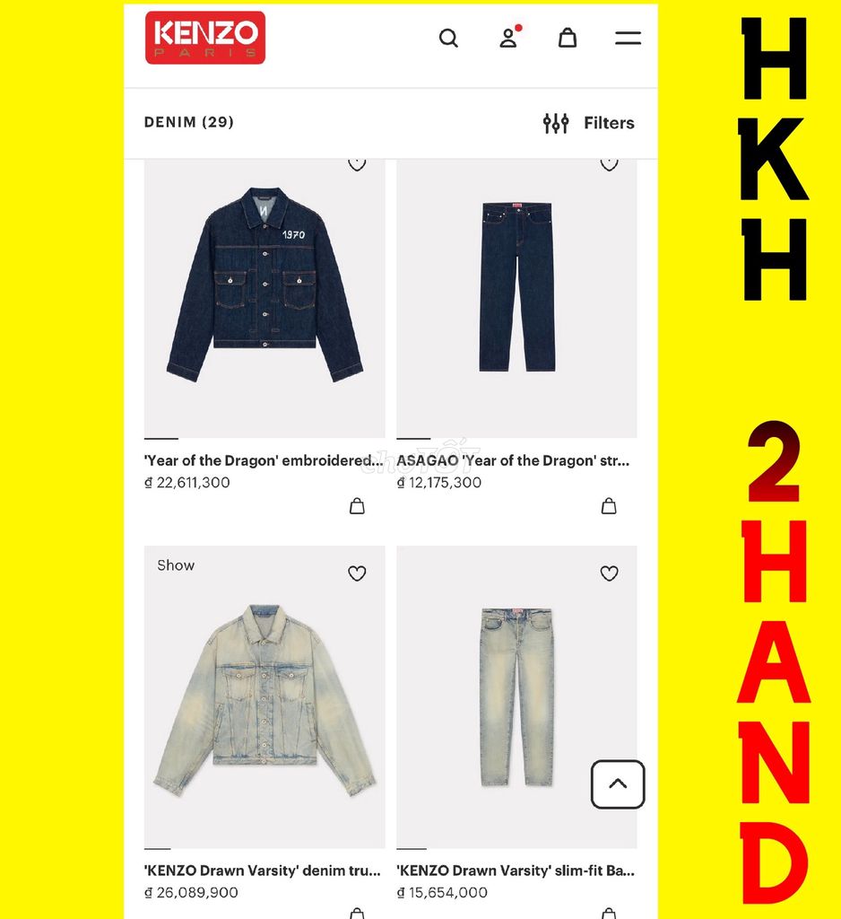 Quần jeans nam KENZO màu xanh, sz 29 eo 78-BAOSHIP. Mua bán Quần áo tại Quận Gò Vấp Tp Hồ Chí Minh được đăng bởi HKH Secondhand hình 3