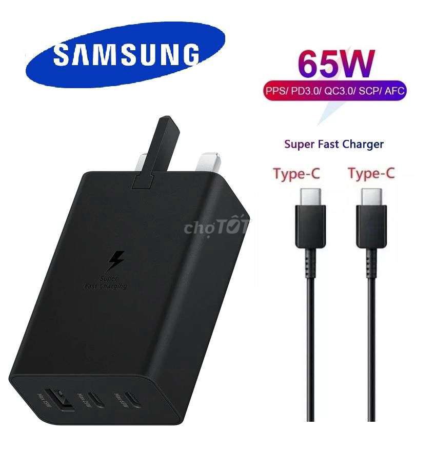 Bộ sạc Samsung T6530 65w 3 cổng sạc linh kiện. Mua bán Phụ kiện (Màn hình, Chuột...) tại Quận Gò Vấp Tp Hồ Chí Minh được đăng bởi Blue Home Gia Dụng Giá Sỉ Toàn Quốc hình 1