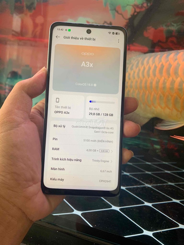 OPPO A3x 128GB Xanh nhạt. Mua bán Điện thoại tại Thành phố Biên Hòa Đồng Nai được đăng bởi Nguyễn Duy hình 1