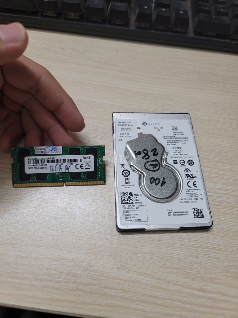 Thanh Lý HDD 1TB 100% 350k Ram D4 16GB 420k