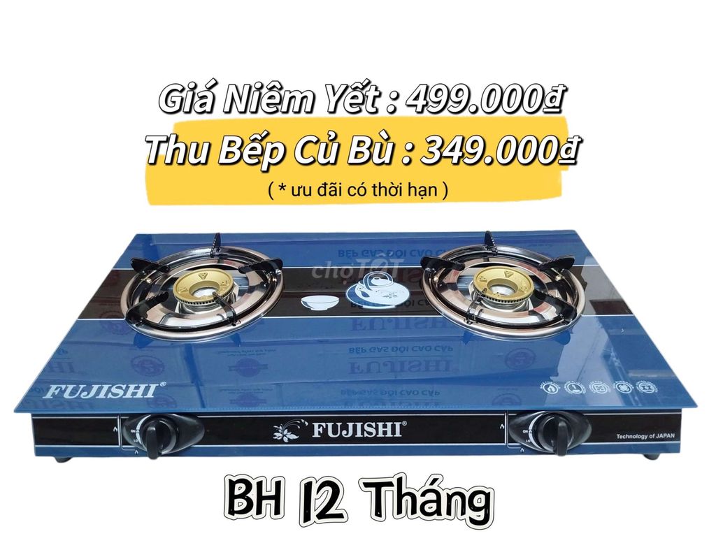 Bếp Gas Đôi Kính Cao Cấp 349k