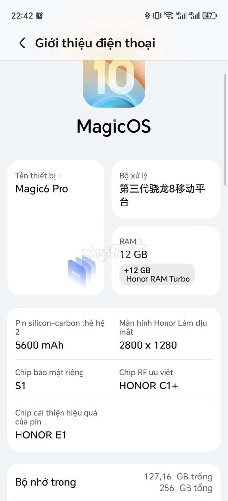 Honor Magic6 Pro 12GB/256GB. Mua bán Điện thoại tại Thành phố Biên Hòa Đồng Nai được đăng bởi Thien hình 1