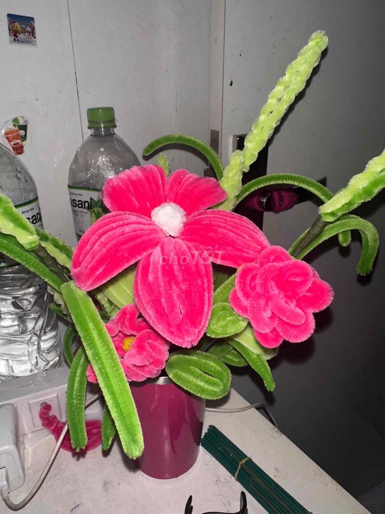 Bó hoa trang trí Lông nhung Hồng, xanh lá. Mua bán Cây cảnh, đồ trang trí tại Quận 4 Tp Hồ Chí Minh được đăng bởi Tên chưa cung cấp hình 1