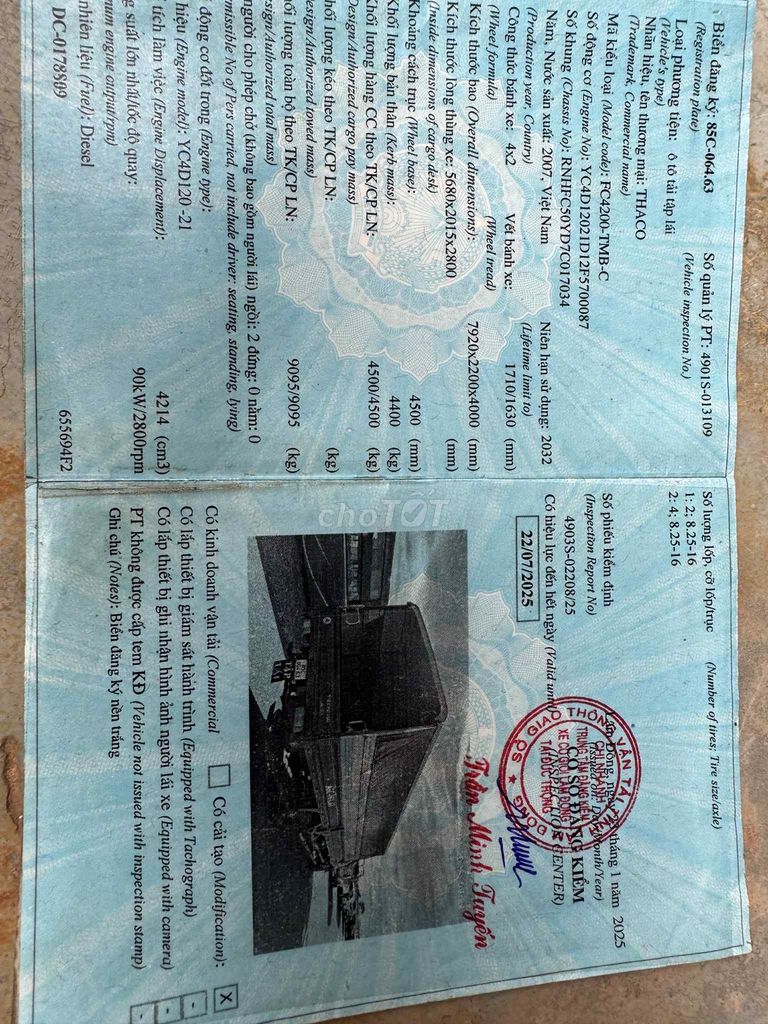 Bán foton 5 tấn 2007, xem xe tại gia lai. Mua bán Xe tải, xe ben tại Huyện Mang Yang Gia Lai được đăng bởi ĐỖ QUỐC HIỆP hình 5