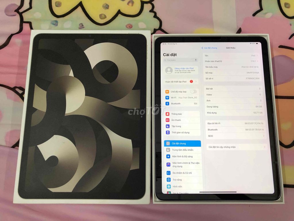 ipad air 5 starlight likenew fullbox,pin 99%+pen 2