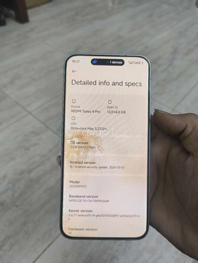 Xiaomi Redmi Turbo 4 Pro 256GB Bạc. Mua bán Điện thoại tại Quận Đống Đa Hà Nội được đăng bởi linh laly hình 1