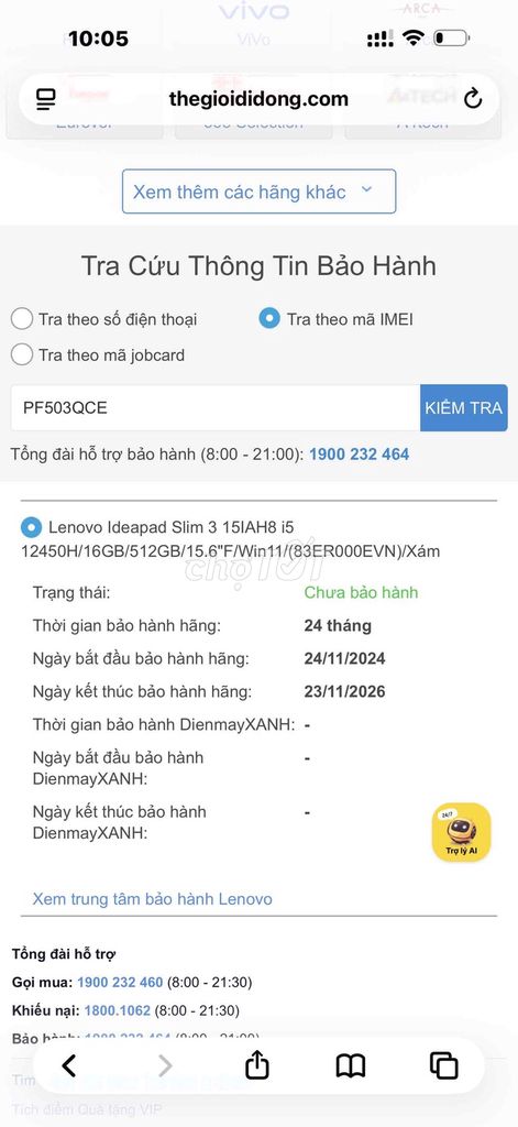 Lenovo IdeaPad Slim 3 i5 12450H 16GB 512Gb Bh dài. Mua bán Laptop tại Quận 6 Tp Hồ Chí Minh được đăng bởi Chuyên mua bán điện thoại laptop hình 1