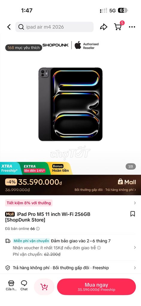 Apple iPad Pro M5 256GB WiFi Đen. Mua bán Máy tính bảng tại Quận 8 Tp Hồ Chí Minh được đăng bởi DINH NHUT TRUONG hình 1