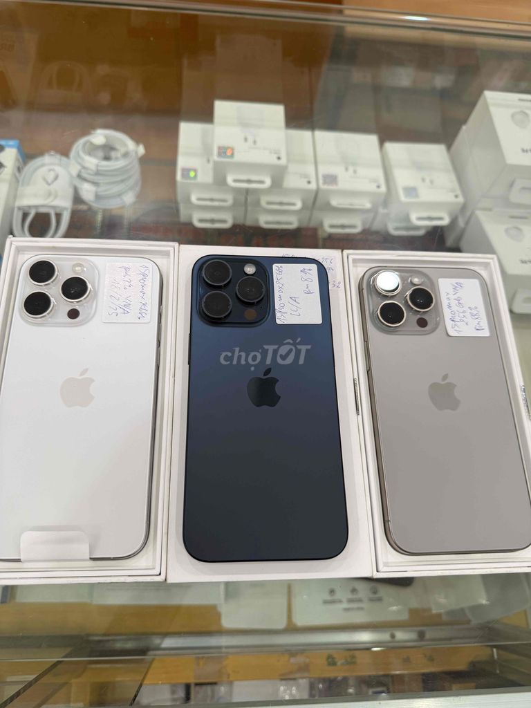 iPhone 15 pro max xanh xám trắng chính hãng vn/a