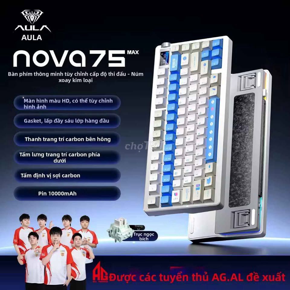 Bàn phím cơ Aula Nova 75 Max Carbon Trắng Xanh. Mua bán Phụ kiện (Màn hình, Chuột...) tại Quận 4 Tp Hồ Chí Minh được đăng bởi Trần Văn Ngọc hình 1