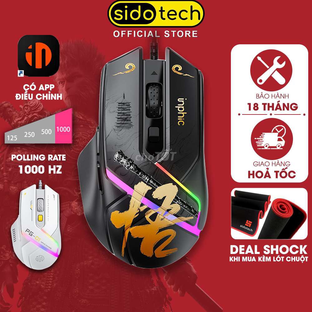 Chuột SIDOTECH INPHIC PG1 Black myth. Mua bán Phụ kiện (Màn hình, Chuột...) tại Huyện Thống Nhất Đồng Nai được đăng bởi vũ quốc việt hình 1