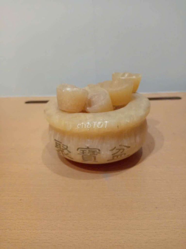Bát Tụ Bảo Đá Tự Nhiên Vàng Phong Thủy