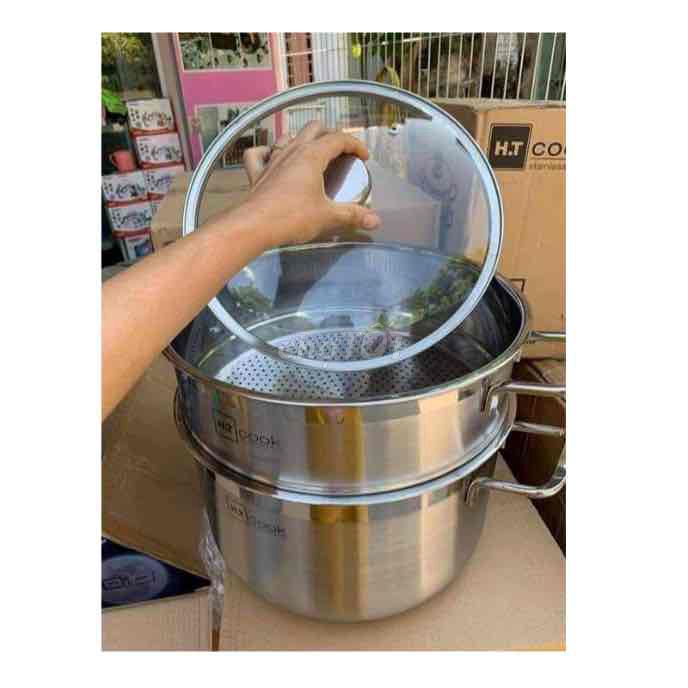 BỘ NỒI INOX 2 TẦNG KÈM XỬNG HẤP HT COOK 28CM CTB31