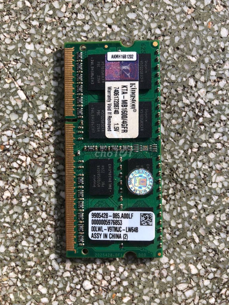 RAM laptop 4GB bus 1600 Kingston KTA-MB1600/4GFR. Mua bán Linh kiện (RAM, Card...) tại Thành phố Bà Rịa Bà Rịa - Vũng Tàu được đăng bởi Laptop Bà Rịa hình 1