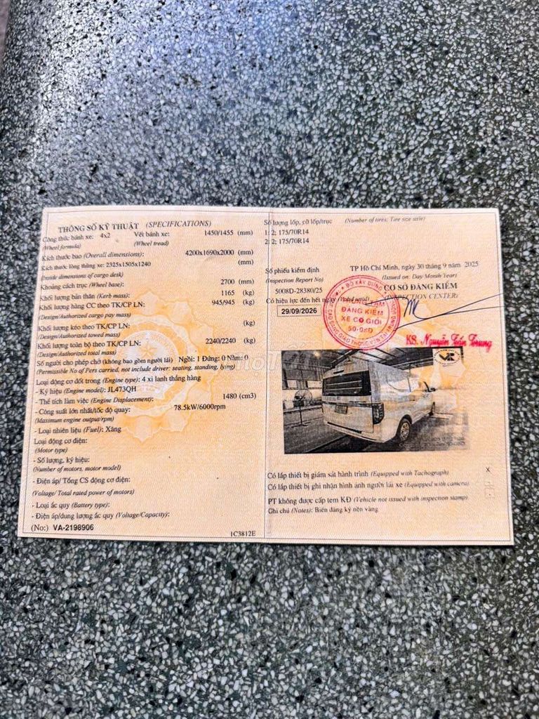 Thaco Frontier TF420V 2023 950kg. Mua bán Xe tải, xe ben tại Quận Bình Tân Tp Hồ Chí Minh được đăng bởi thành tâm  hình 9