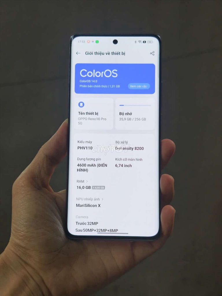 OPPO Reno10 Pro 5G 16/256GB Xanh hồng. Mua bán Điện thoại tại Quận Thanh Xuân Hà Nội được đăng bởi Đỗ Mạnh Nhuận hình 1