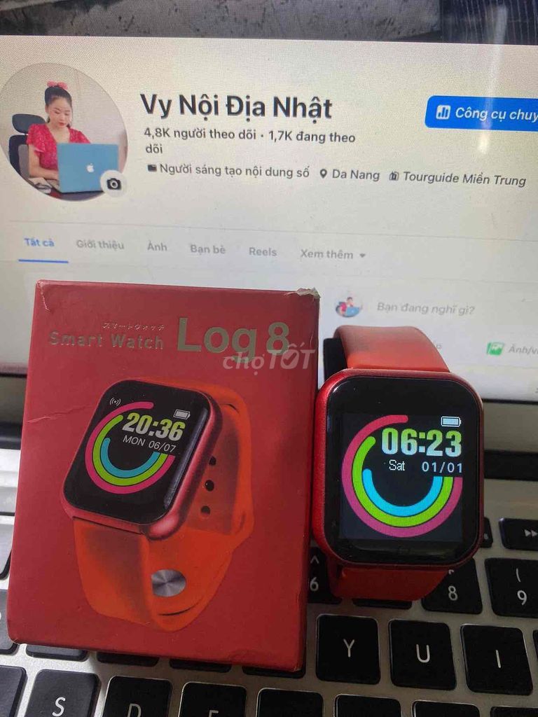 Pass Đồng hồ thông minh Log 8 Đỏ New. Mua bán Thiết bị đeo thông minh tại Quận Cẩm Lệ Đà Nẵng được đăng bởi vy huynh hình 1