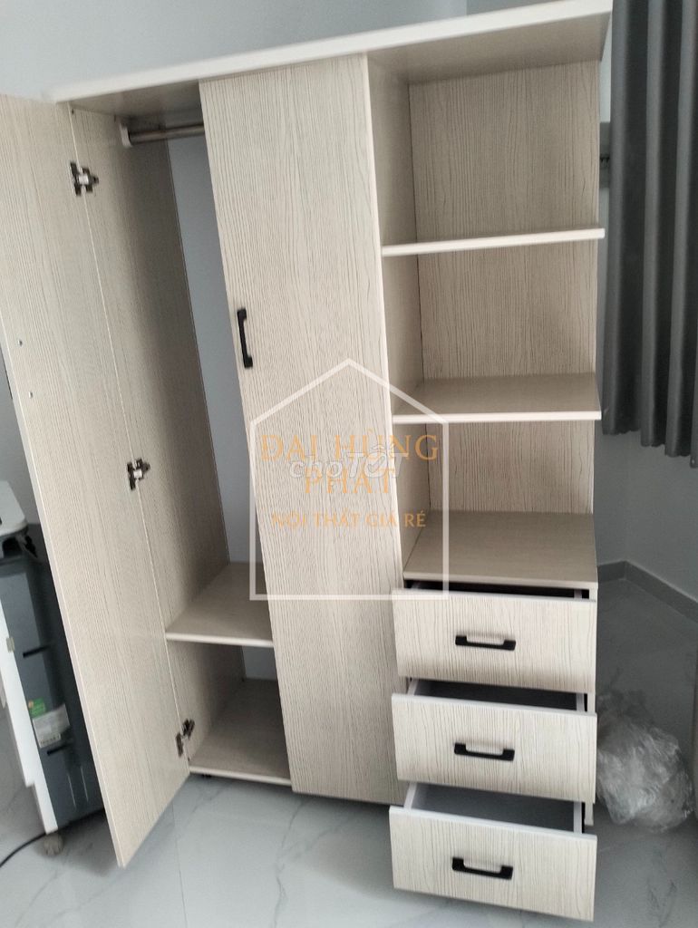Tủ quần áo Nhựa Đài Loan 1m8x1m23x45cm Vân gỗ sồi. Mua bán Tủ, kệ gia đình tại Quận Phú Nhuận Tp Hồ Chí Minh được đăng bởi NỘI THẤT HƯNG THỊNH hình 1