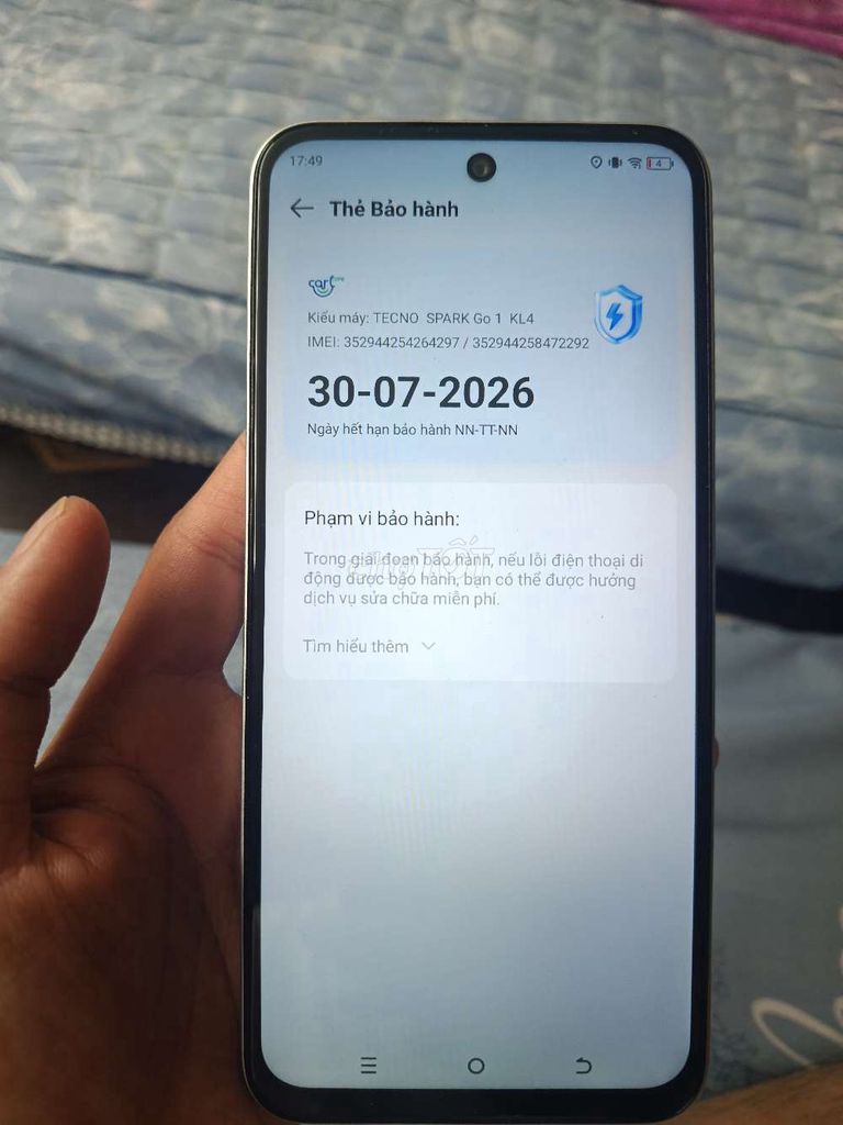 TECNO Spark Go 1 KL4 64GB Trắng. Mua bán Điện thoại tại Huyện Bình Chánh Tp Hồ Chí Minh được đăng bởi Trịnh Xuân Khanh hình 1