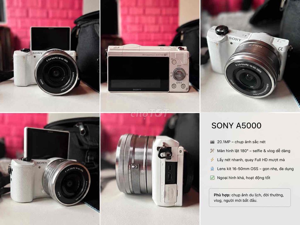 Máy ảnh Sony A5000 Trắng 16-50mm. Mua bán Máy ảnh, Máy quay tại Huyện Xuân Trường Nam Định được đăng bởi Vũ Trường hình 1