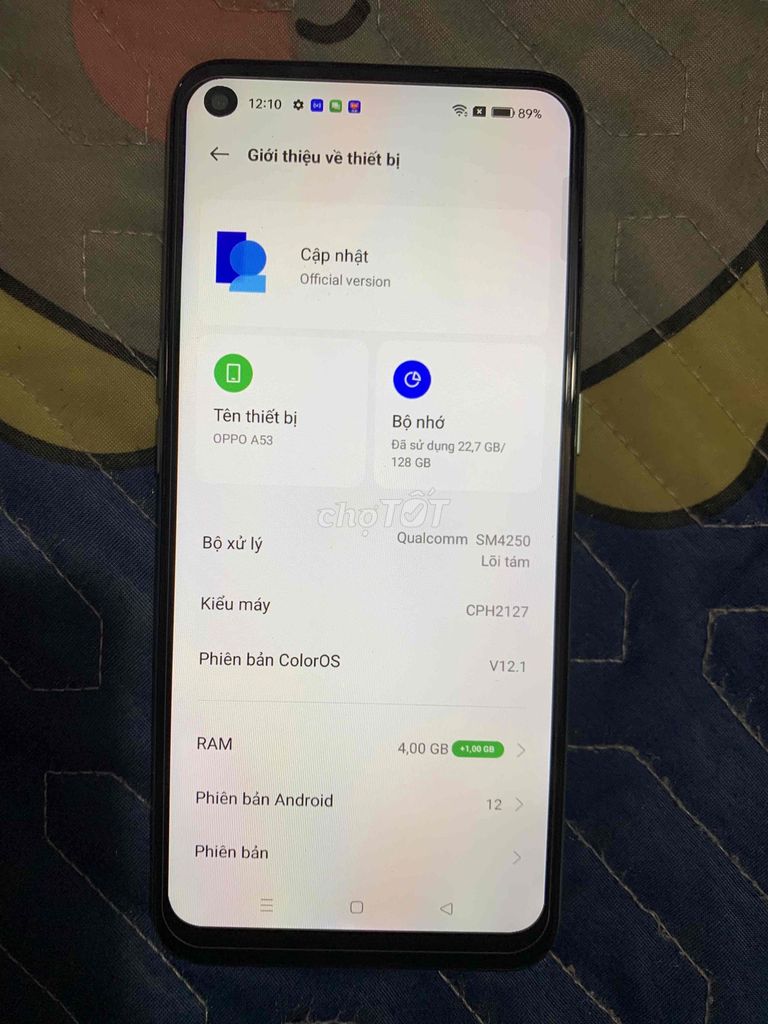 Oppo A53 128GB Xanh lơ. Mua bán Điện thoại tại Quận Bình Tân Tp Hồ Chí Minh được đăng bởi lê quốc chương hình 1