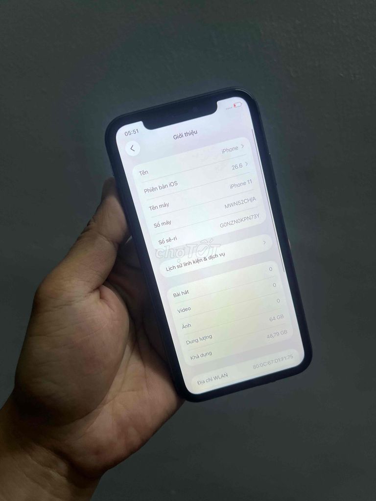 Apple iPhone 11 64GB Đen (Thay màn, pin, mất Face. Mua bán Điện thoại tại Quận 8 Tp Hồ Chí Minh được đăng bởi Sang Máy Cỏ hình 1