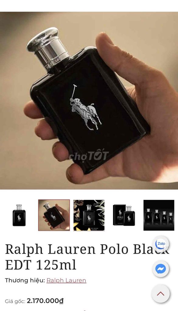Nước hoa Ralph Lauren Polo Black Nam. Mua bán Nước hoa tại Quận Hải Châu Đà Nẵng được đăng bởi Anh Tiến hình 1
