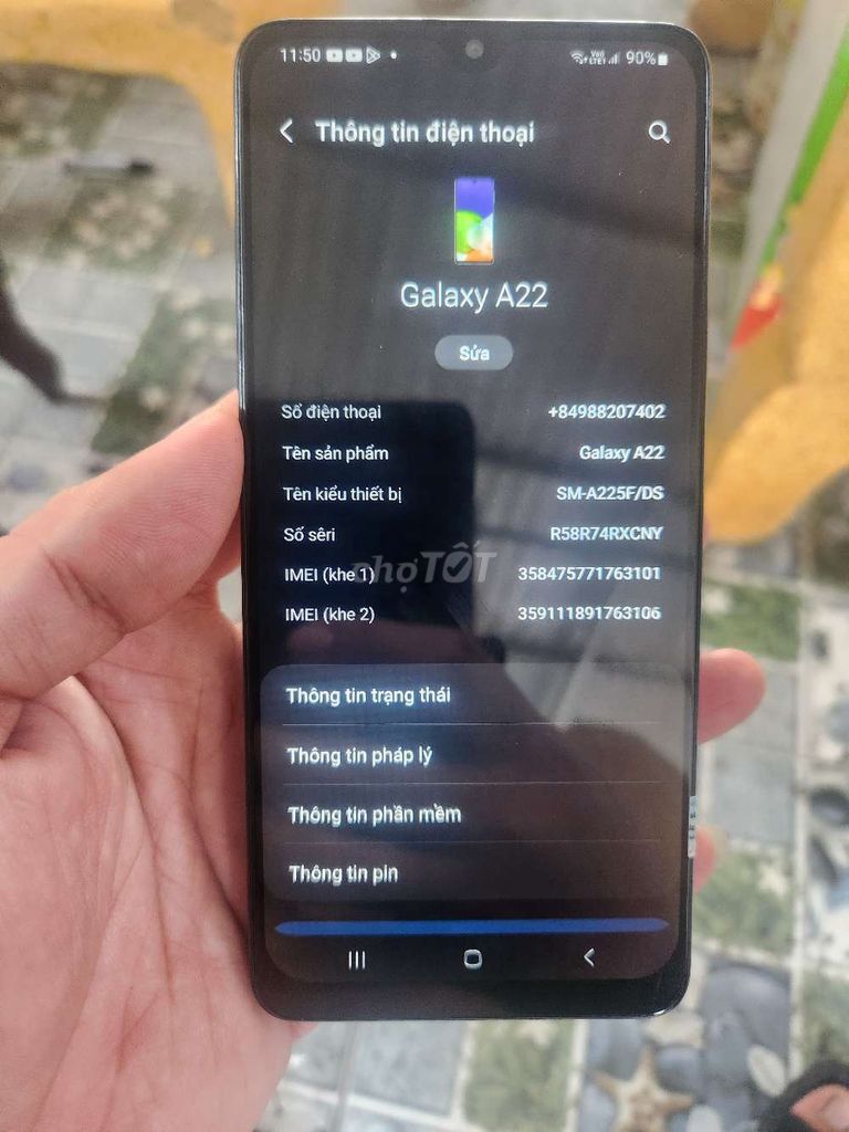 Samsung Galaxy A22 Đen Đã dùng. Mua bán Điện thoại tại Thị xã Gò Công Tiền Giang được đăng bởi nguyễn hai hình 1