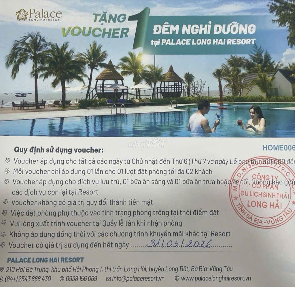 Voucher Nghỉ dưỡng Palace Long Hai Resort. Du lịch tại Thành phố Dĩ An Bình Dương được đăng bởi Duy Linh hình 1