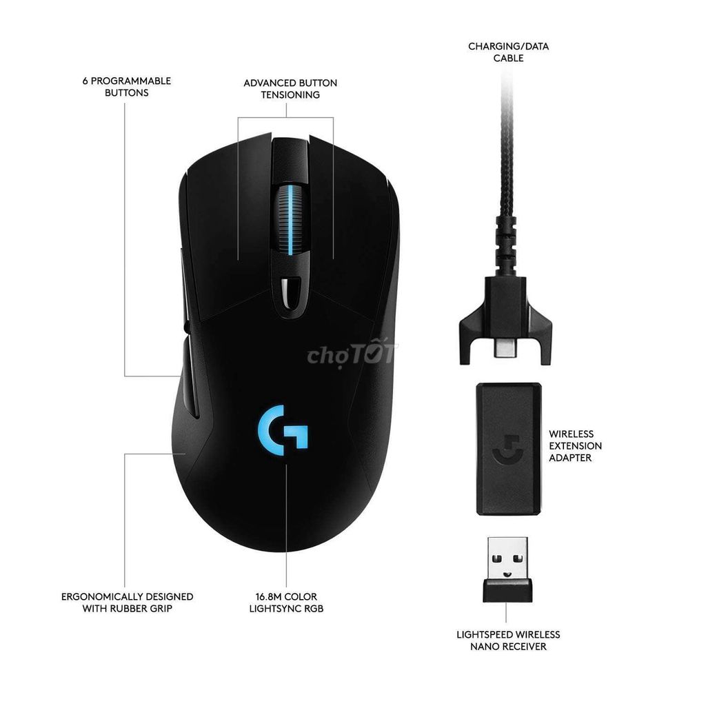 Chuột Logitech G703 Đen. Mua bán Phụ kiện (Màn hình, Chuột...) tại Thành phố Bắc Giang Bắc Giang được đăng bởi Nguyễn Ngọc Phúc hình 1