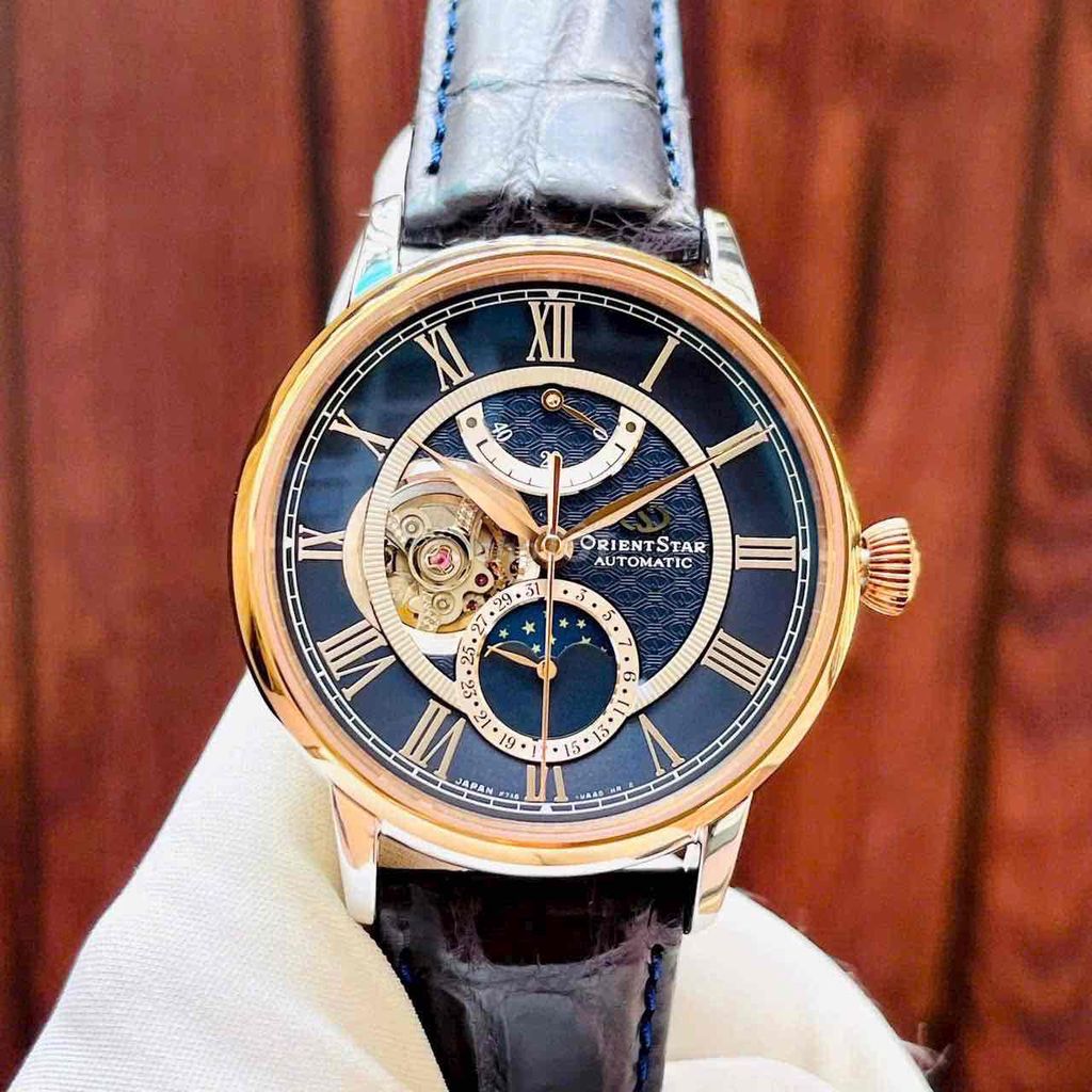 Orient Star Moonphase Blue RK-AM0009L