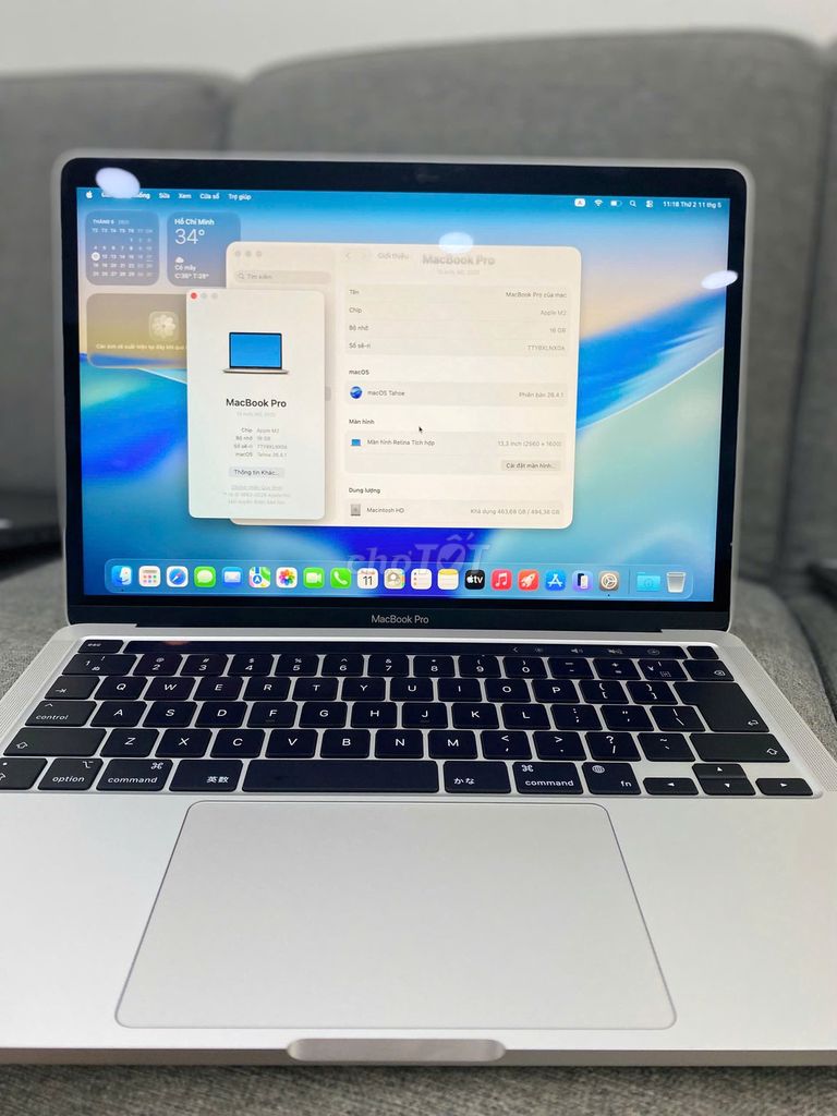 Macbook Pro 13" 2022 Chip M2 Ram 16Gb SSD 512Gb. Mua bán Laptop tại Quận 10 Tp Hồ Chí Minh được đăng bởi MACVN hình 1