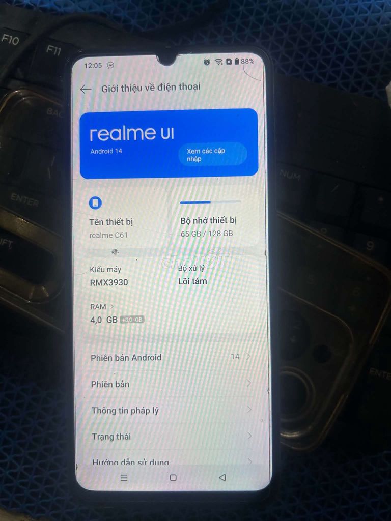 Realme C61 128GB Đen 4GB Like New. Mua bán Điện thoại tại Huyện Hoài Đức Hà Nội được đăng bởi Đình hình 1
