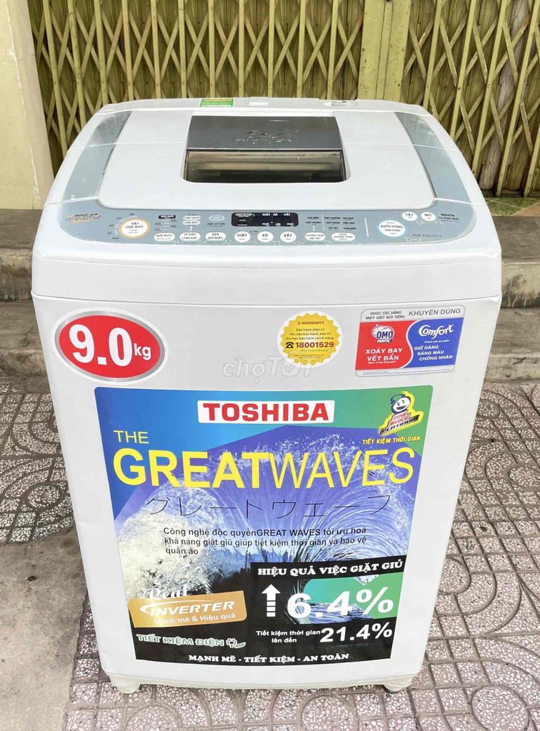 Máy giặt Toshiba 9kg Inverter êm tiết kiệm🖤