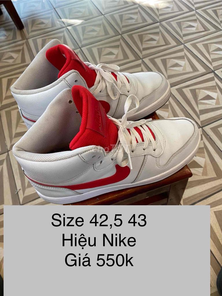 Nike size 43  Giá 550k Nike Ebernon Mid White/Red