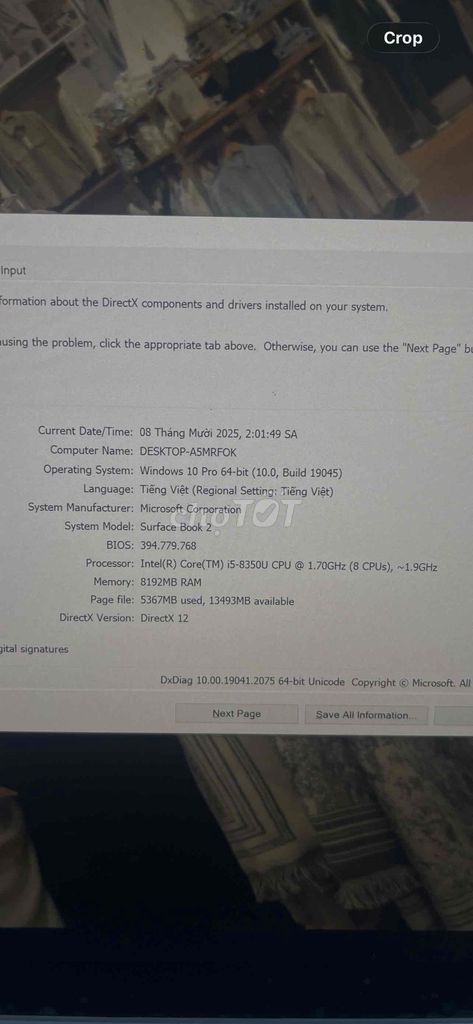 Microsoft Surface Book 2 i5-8350U 8GB/SSD. Mua bán Laptop tại Quận Đống Đa Hà Nội được đăng bởi Bao Vy hình 1