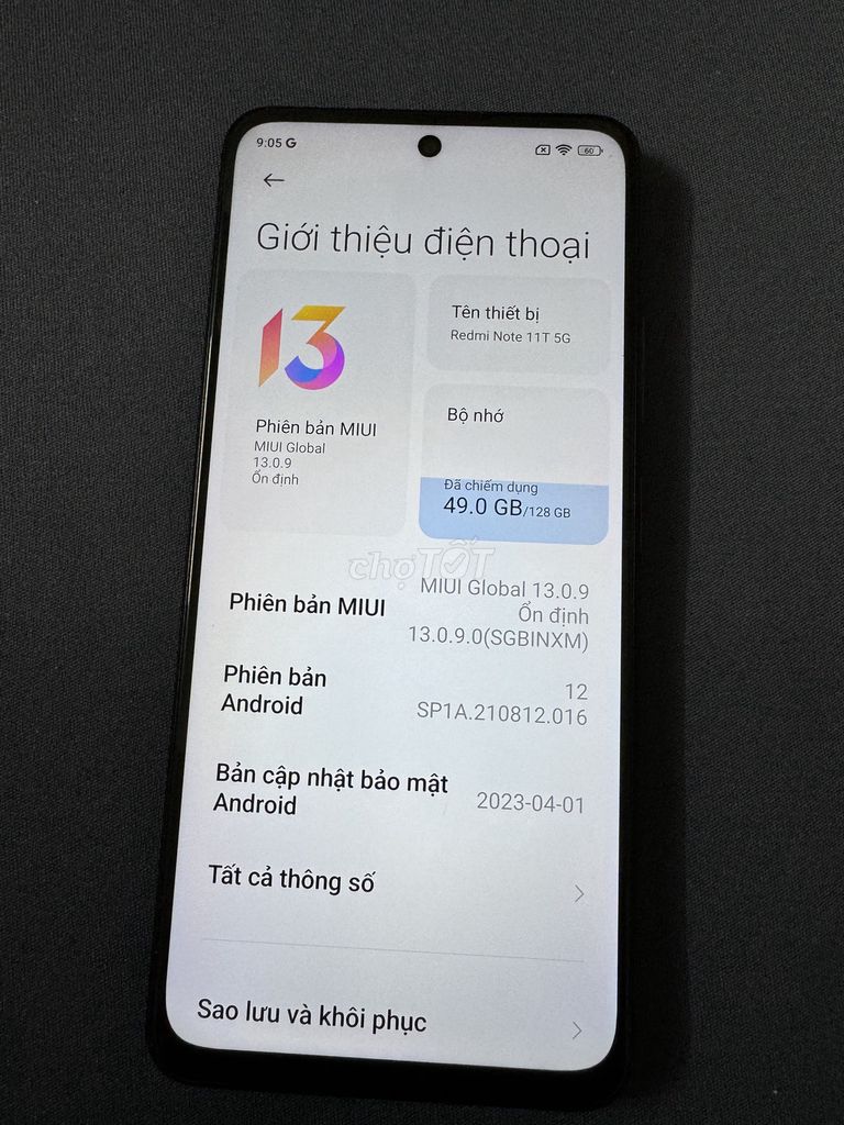 Xiaomi Redmi Note 11T 5G 6GB/128GB Xám. Mua bán Điện thoại tại Quận Hà Đông Hà Nội được đăng bởi Mizu Studio Thiết bị live strea chính hãng hình 1