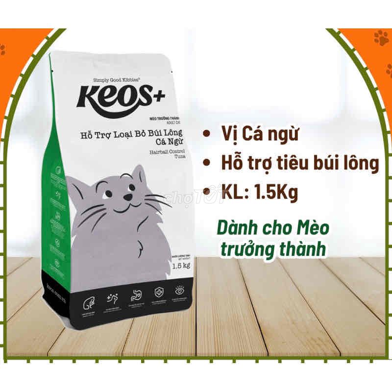 [1.5kg] Hạt thức ăn KEOS cho Mèo mọi lứa tuổi - Lo